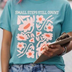 Comfort Colors Teal and Pink Graphic Tee